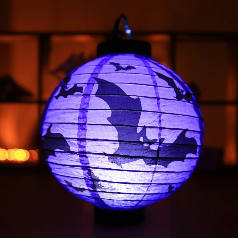 Хэллоуин украшение светодиодный бумажный тыква подвесной фонарь светильник