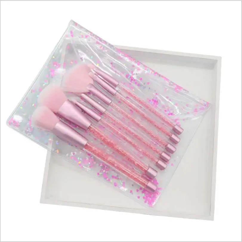 

7pcs Glitter Diamond Crystal Handle Makeup Set Powder Foundation Eyebrow Face Make Up Brush Cosmetic Foundation Brush T0187