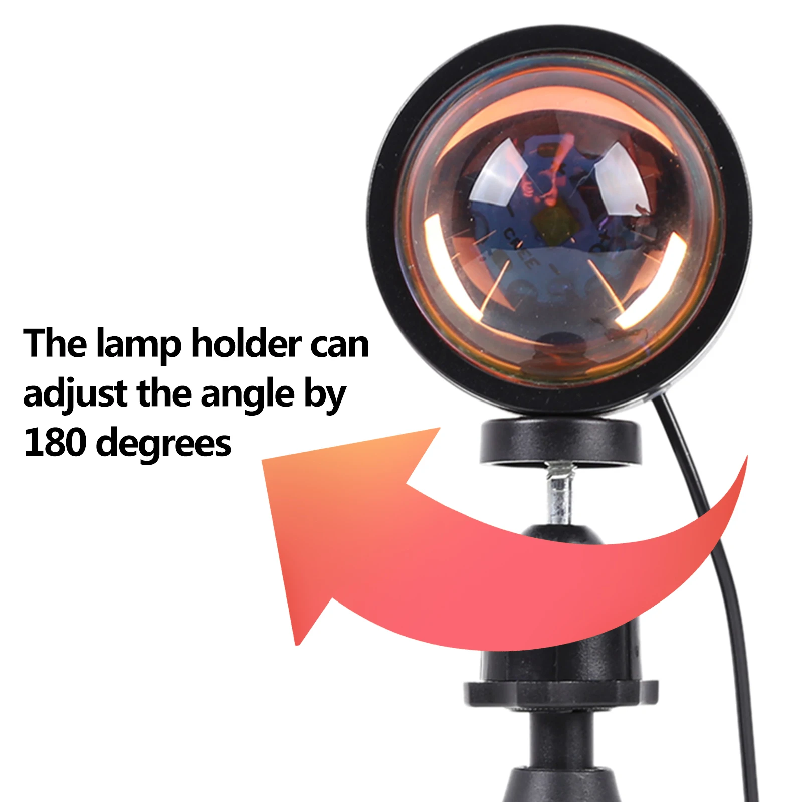 

180 Degree Rotation Sunset Projection Lamp Rainbow Atmosphere Led Light for Home Bedroom Shop Background Wall Decoration