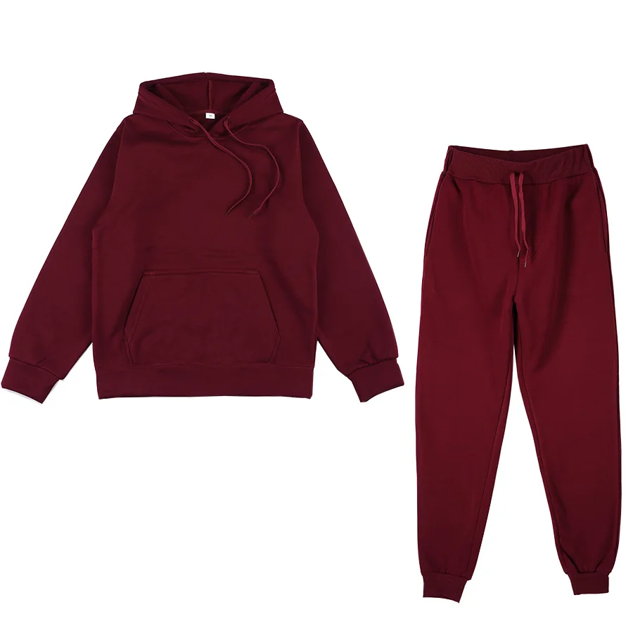 

2021 Spring Autumn Women Tracksuit 2 Pieces Set Oversize Hoodies Sweatshirt and Jogging Pants Sport Suits Solid Run Sportswear