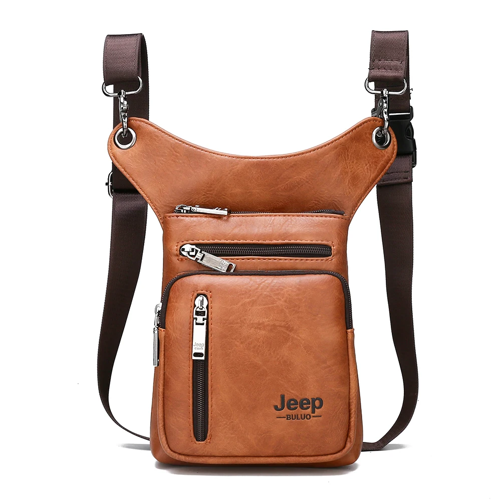 only bag-Orange JEEP BULUO, маленькая сумка через плечо, спилок, кожа, модная сумка на талию, многофункциональные мужские сумки, новинка, для молодых мужчин, мини - Цвет: only bag-Orange