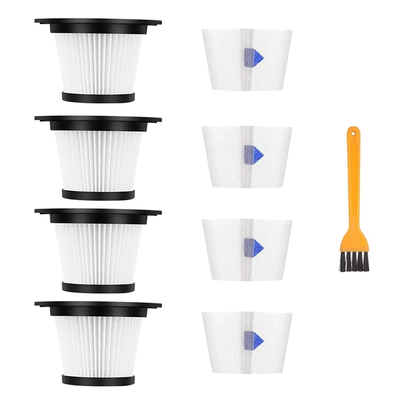 

4 Packs of Replaceable HEPA Filters, Suitable for MOOSOO K17 Cordless Vacuum Cleaner (4 HEPA Filters and 4 Filters)