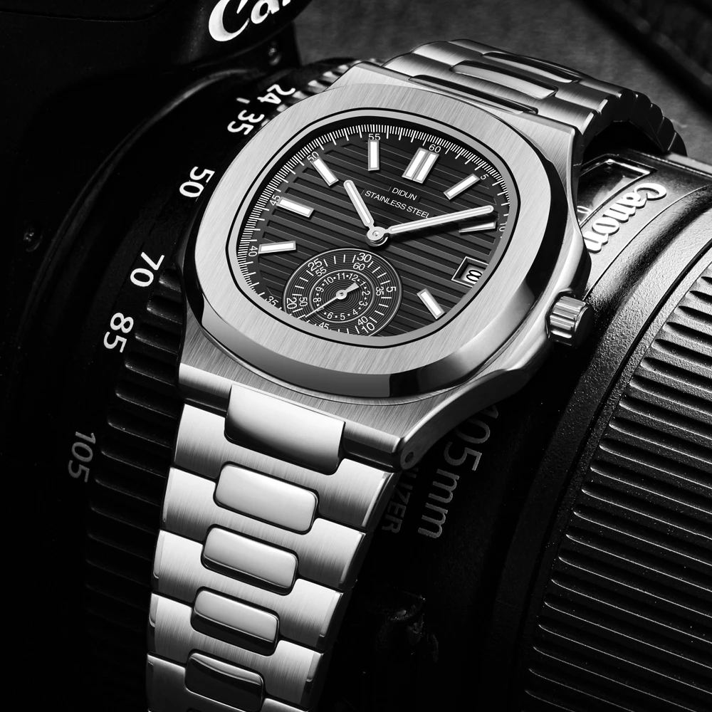 Часы наручные DIDUN Мужские кварцевые брендовые Роскошные деловые в стиле милитари