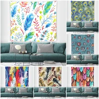 colorful feather tapestry wall hanging tapestry aesthetic wall tapestry for bedroom home decoration
