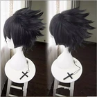 Парик мужской для косплея аниме Учиха Саске, парик из черных термостойких синтетических волос с шапочкой