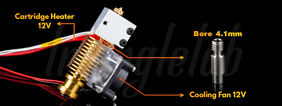 Высокое качество v6 Volcano HOTEND золото heatersink 12 В/24 В дистанционного Bowen печати J-head и вентилятор охлаждения кронштейн для E3D HOTEND для PT100