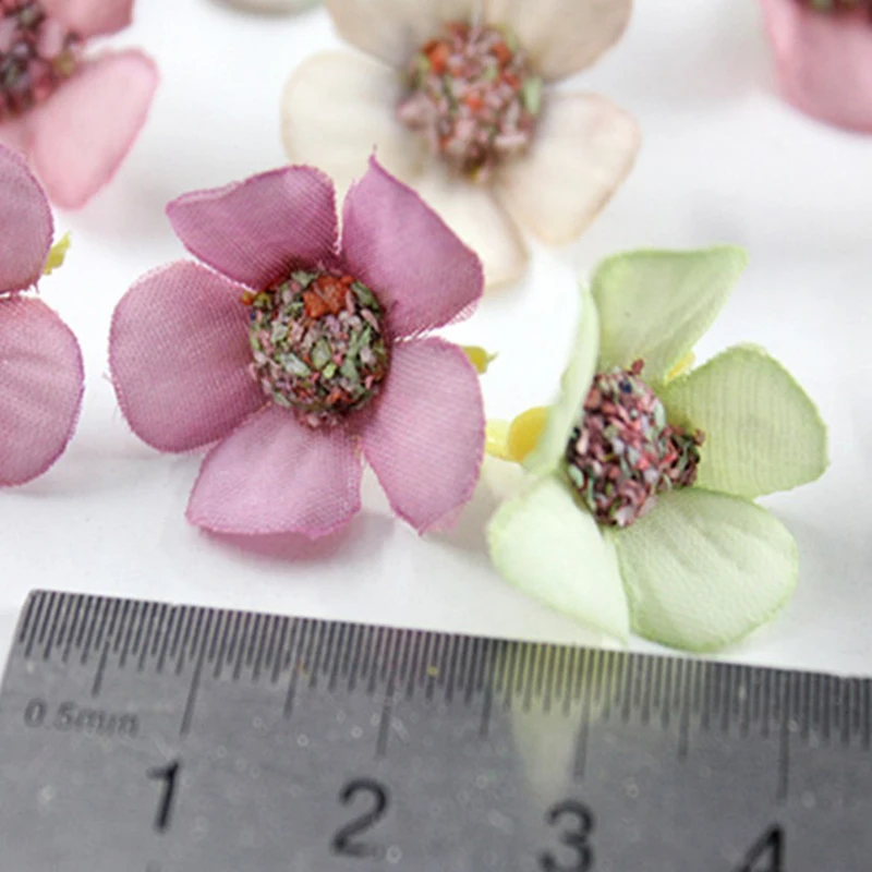 

50pcs mini silk daisy Multicolor Fake Flower Head garland cheap diy home decor