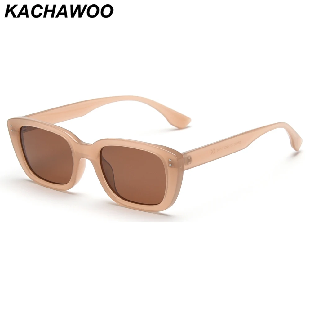 

Kachawoo square sunglasses men polarized brown black TR90 frame retro sun glasses for women stylish birthday gifts Summer shades