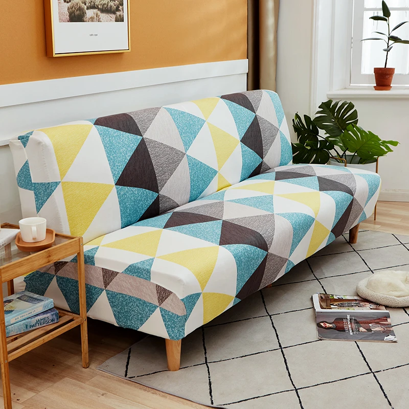 flower print stretch sofa bed cover without armrest all inclusive elastic folding couch cover furniture slipcover sofa protector free global shipping