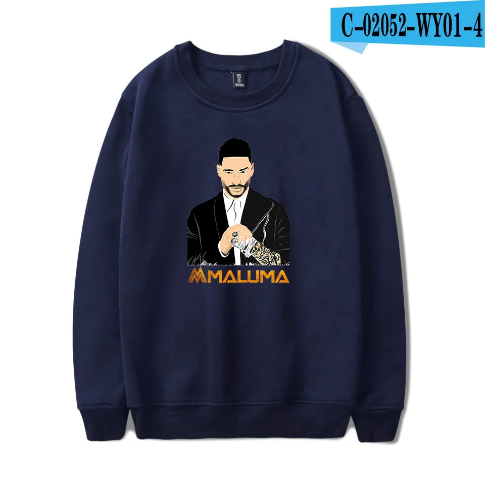 Горячая maluma монолитные толстовки для мужчин/женщин толстовки Harajuku maluma модные повседневные корейские поп осень зима - Цвет: Navy