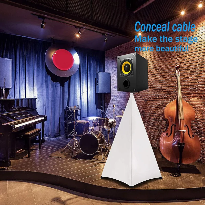 2X Speaker Stand Cover-DJ Bag with 360 Degree Cover Tripod Scrim Free Travel (One Pack-White) | Электроника