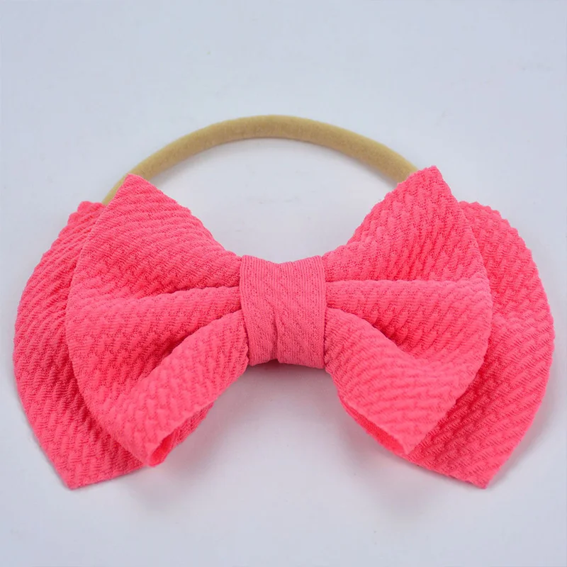 Детские милые повязки голову большой бант DIY двухслойный нейлоновые для волос