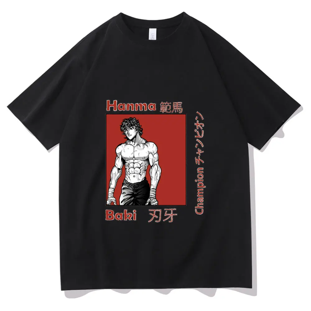 

Anime Baki The Grappler T-shirt Men Women Hanma Yujiro Hanma Baki Manga Print T Shirts Unisex Fashion 100% Pure Cotton Tshirt