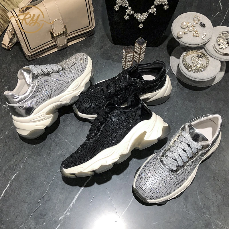 RY-RELAA Женские кроссовки 2018 модные туфли из натуральной кожи обувь на танкетке для