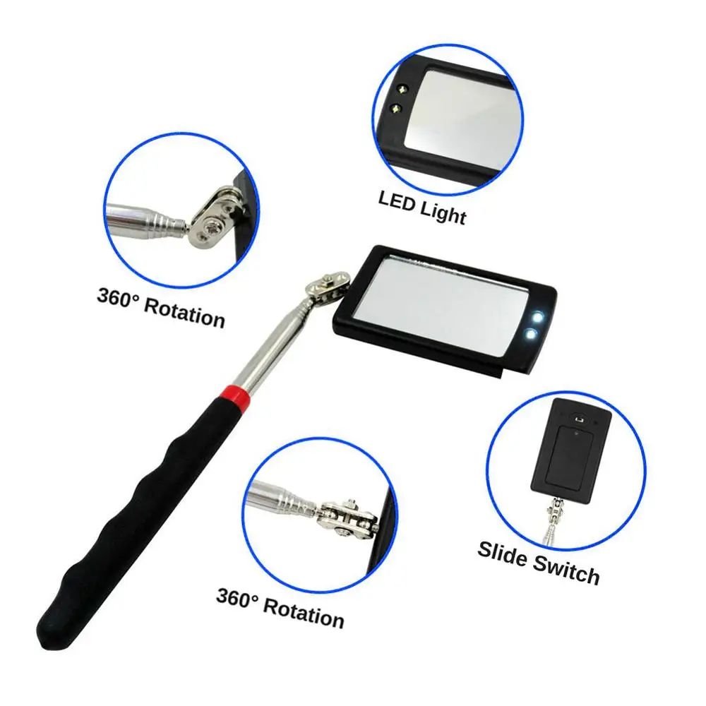 

Sale Expandable Car Mirror LED Inspection Lamp Endoscope 360 ​​Degree Rotation Frame Angle Diagram Inspection Tool