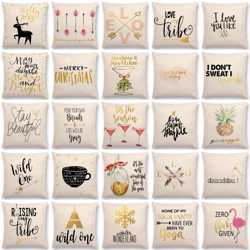 

pillow cover Warm words Cushion Cover car Gifts Pillow Case 45x45 living room Decorative pillows for sofa funda cojin 45x 45