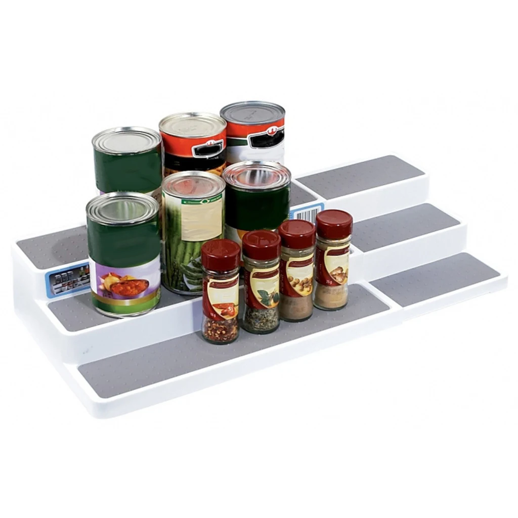 3-х уровневый Пластик специй расширяемый стеллаж специй стойка для банок Шкаф Организатор