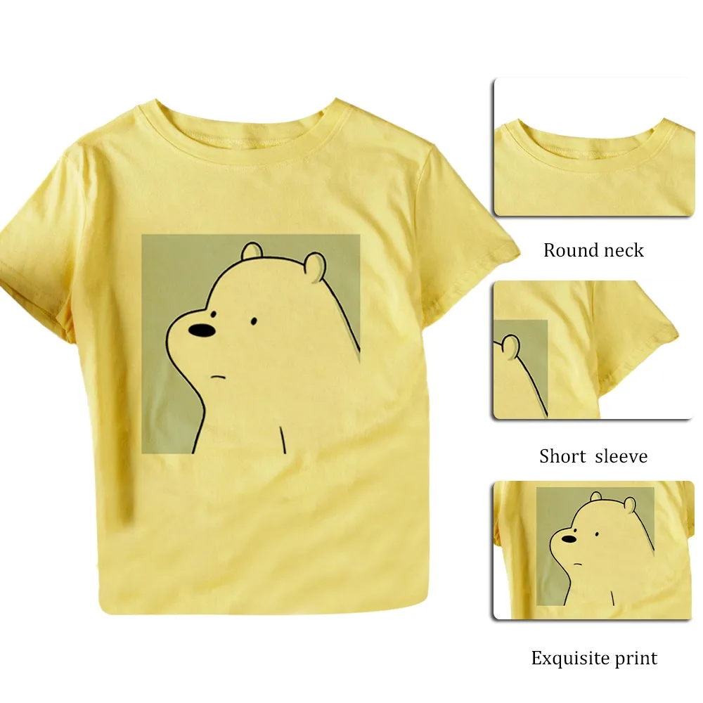 

Polar Bear Kawaii Graphic Print T-shirt Women Harajuku Aesthetic White Tops Tshirt Tee 2020 New Korea Style Anime Female T Shirt