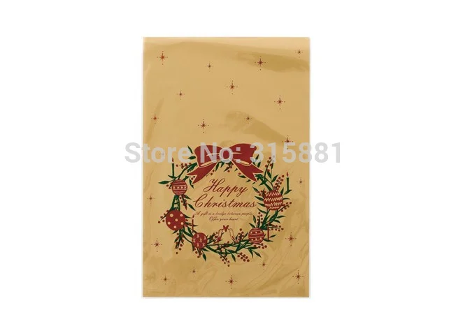 

Christmas Wreath Gift Bags,Plastic Bags for Gift Wrapping Packaging Cookie Bags 200pcs/lot