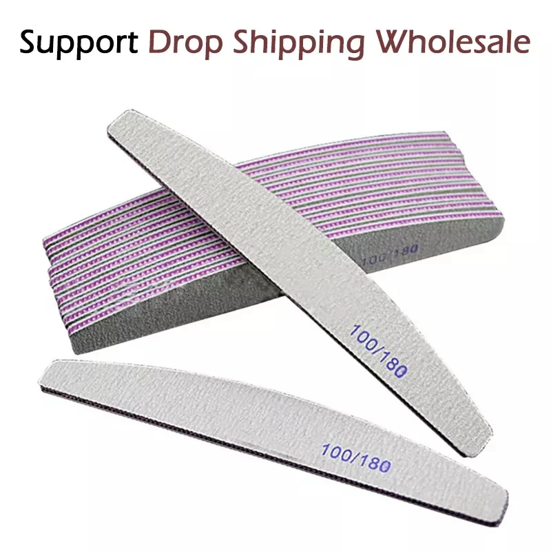 

Nail File Double Side Buffer 100/180 Trimmer Sandpaper Professional Nail Files Sanding Block Pedicure Manicure Polishing Tools