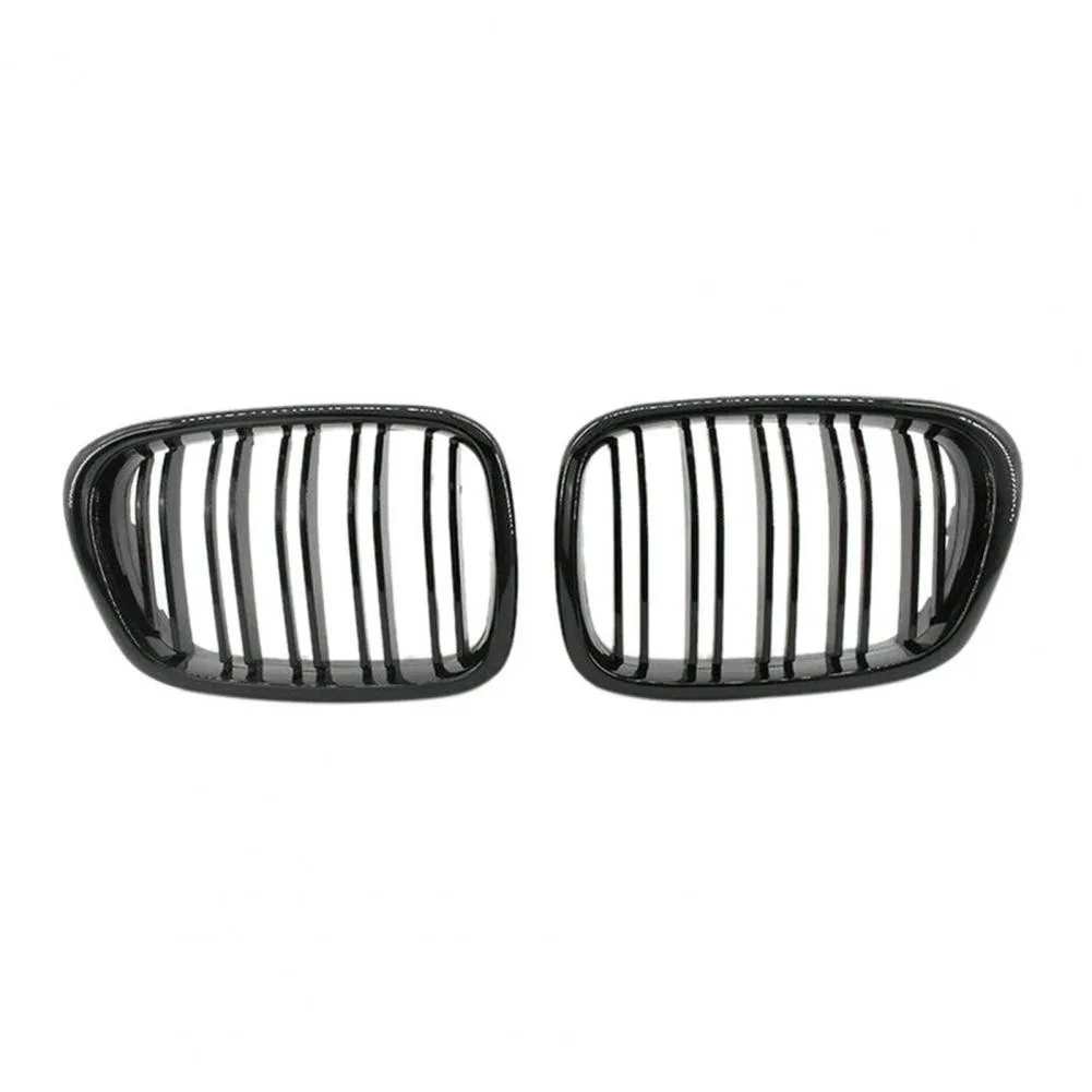 

Gloss Black Double Slat Front Kidney Grilles 51137005837 51137005838 For BMW E39 5-series