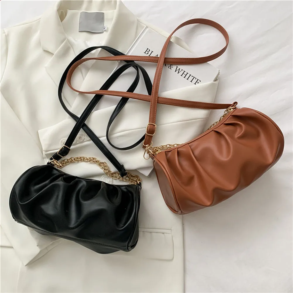 

Повседневная сумка для покупок, однотонный саквояж на плечо из искусственной кожи в стиле ретро, повседневные маленькие дамские сумочки на ...