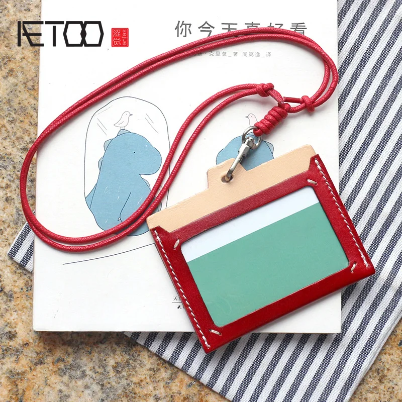 AETOO ручной работы из воловьей кожи набор для с маленькими карточками цветная