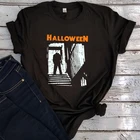 Женская футболка в стиле панк, летняя футболка большого размера с графическим принтом из фильма ужасов, одежда для Хэллоуина, 2021