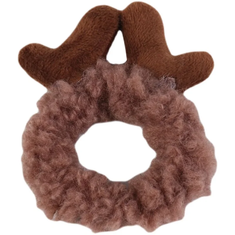 

Japan South Korea Internet Hot Ins Antlers Autumn Winter Rubber Headb Head Rope Hairband Plush Leather Cover Cute for