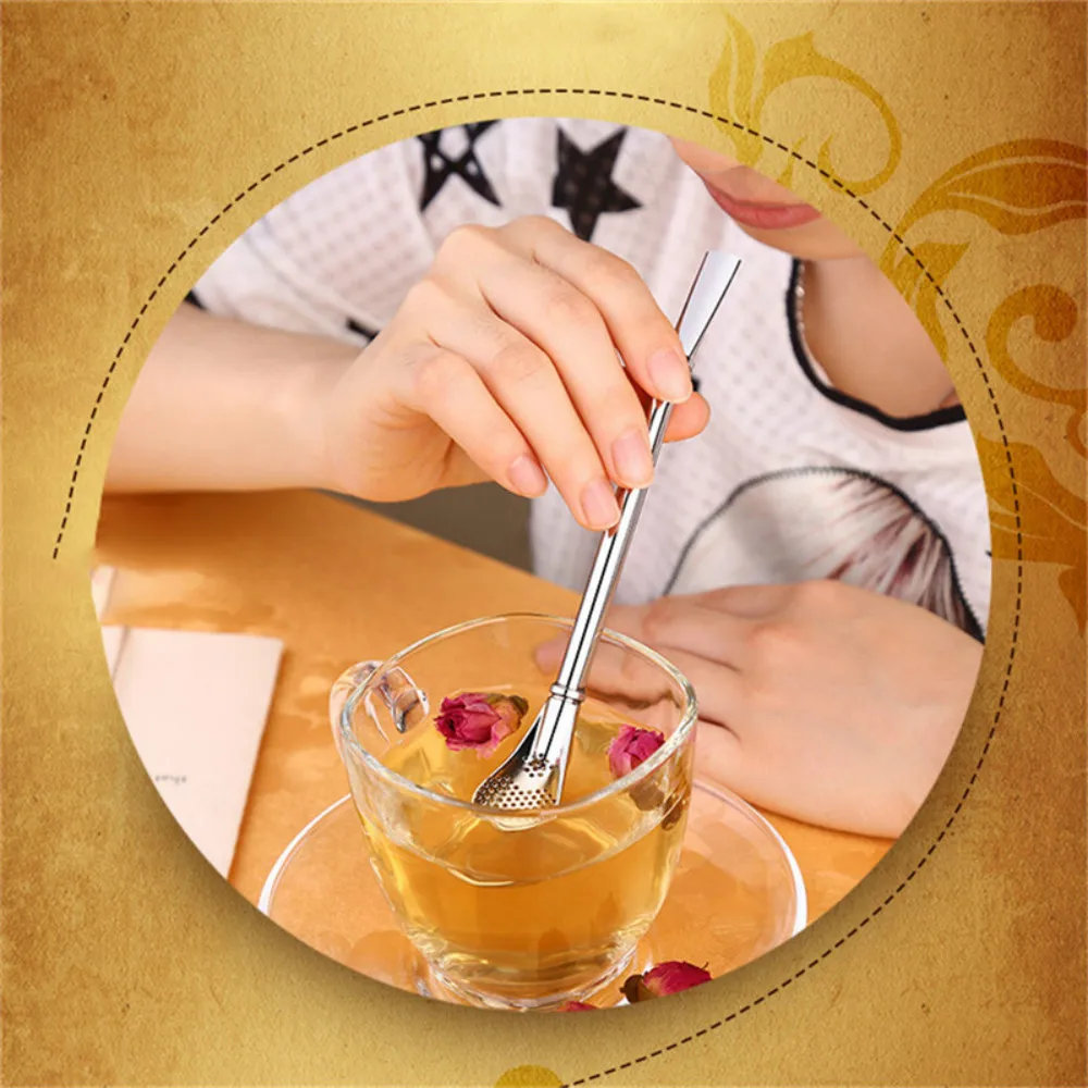Best seller 1pcs Drinking Straw Stainless Steel Yerba Mate Gourd Bombilla Spoons Reusable Metal Pro Tools Bar Accessories | Дом и сад
