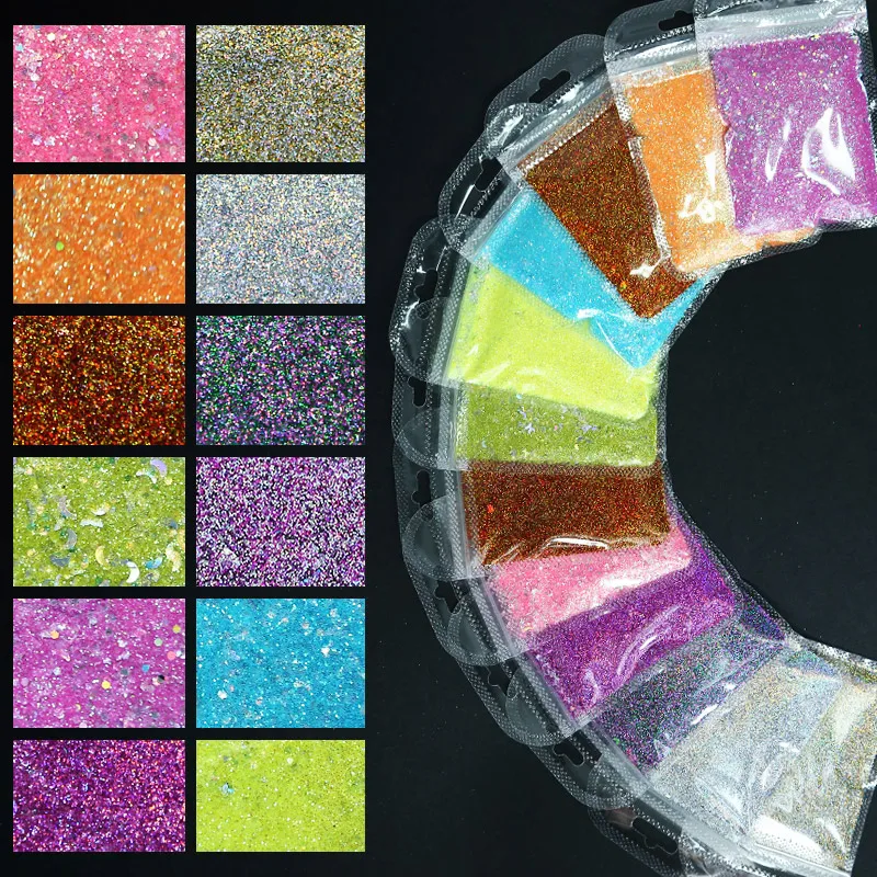 

5g/Bag Holographic Design Nail Glitter Mixed Moon Butterfly Shine Sequins Nail Art Paillette Laser DIY Glitter For Nail Art 785P