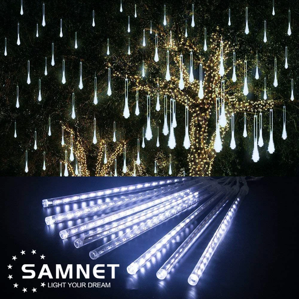 

Christmas LED Meteor Shower Garland Decoration Lights For Holiday Strip Light Outdoor Waterproof Fairy Lights For Home Eave Tree