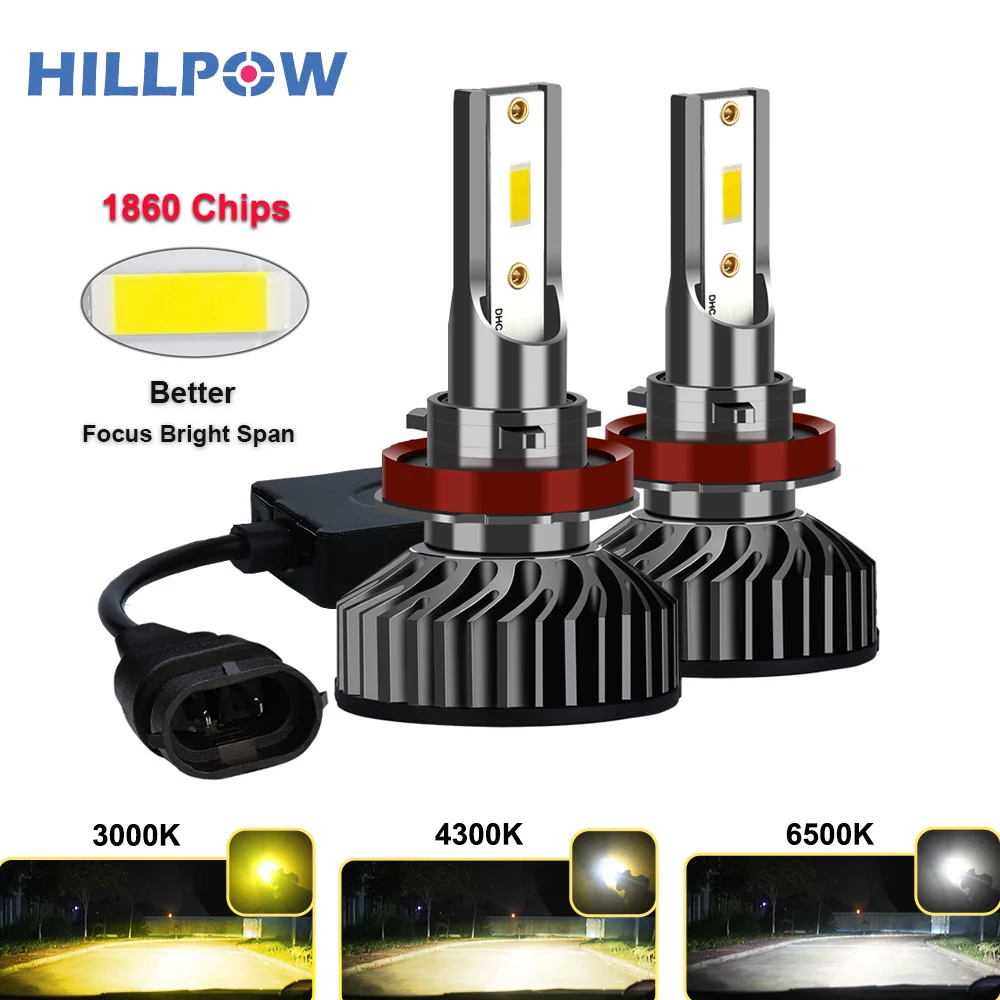 

Hillpow Car Headlight H7 LED H4 LED H1 H11 H3 H13 H27 880 9006 9007 72W 6500K 12V Auto 1860 chip Fog Light Bulb free shipping