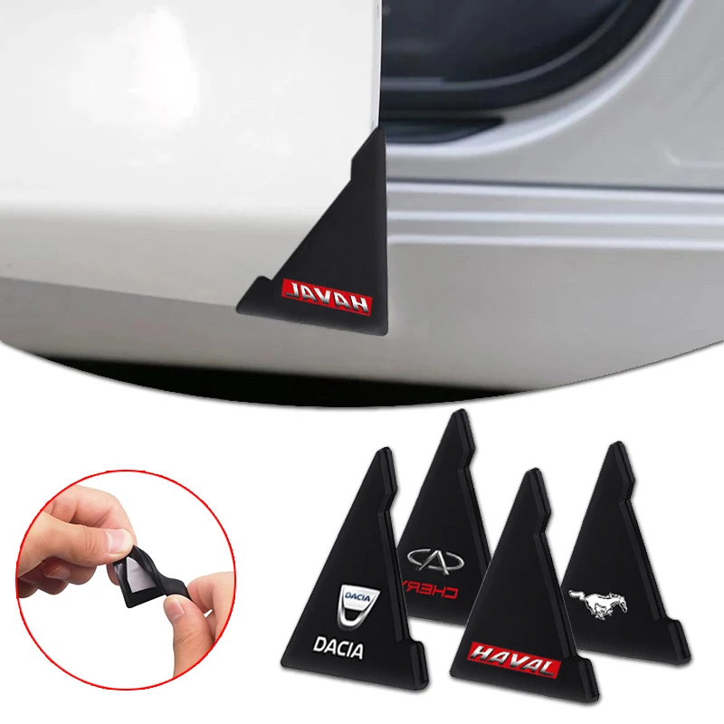 

2pcs Car Logo Silicone Door Corner Cover Anti-collision Sticker for Nisom Nissan Tiida Teana Skyline Almera Qashqai Goods March