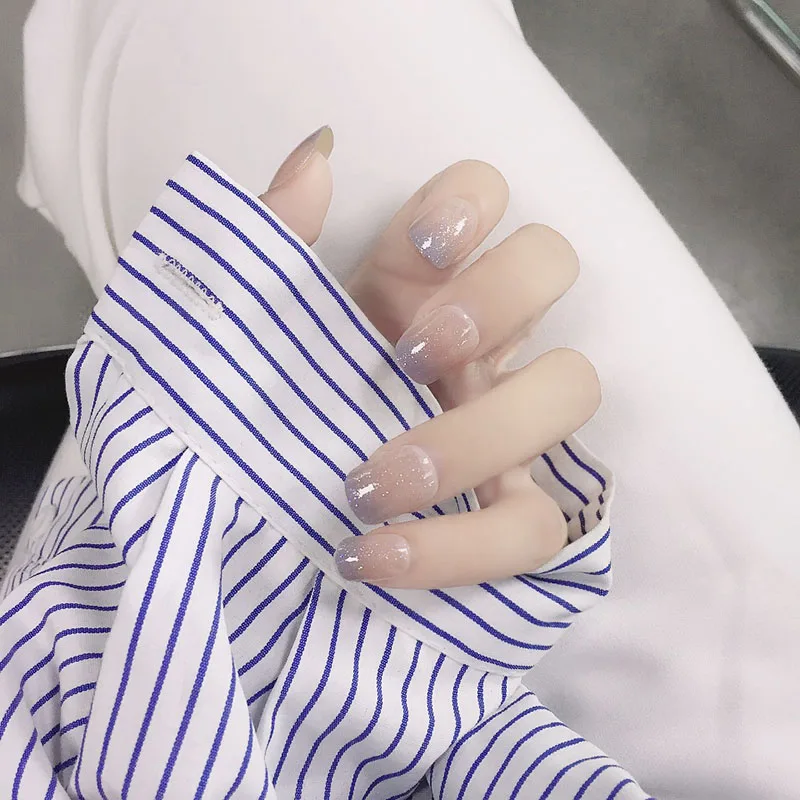 24 шт. женские сексуальные накладные ногти телесного цвета модный градиентный