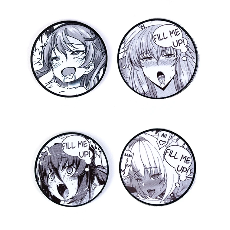 Квадратный элемент Японский комикс смайликов Сексуальная красивая девушка патч