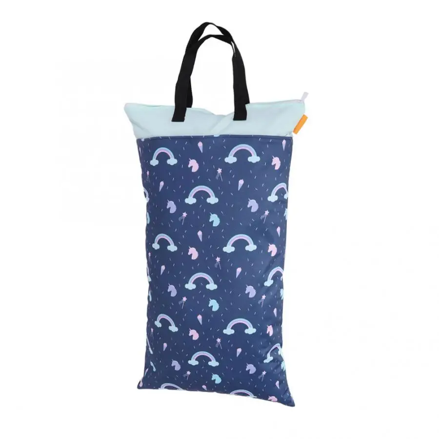 

Waterproof Hanging Wet/Dry Pail Bag Baby Cloth Diaper Bag Large Cart for Inserts Nappy Laundry With Two Zippered Nursing Wet Bag
