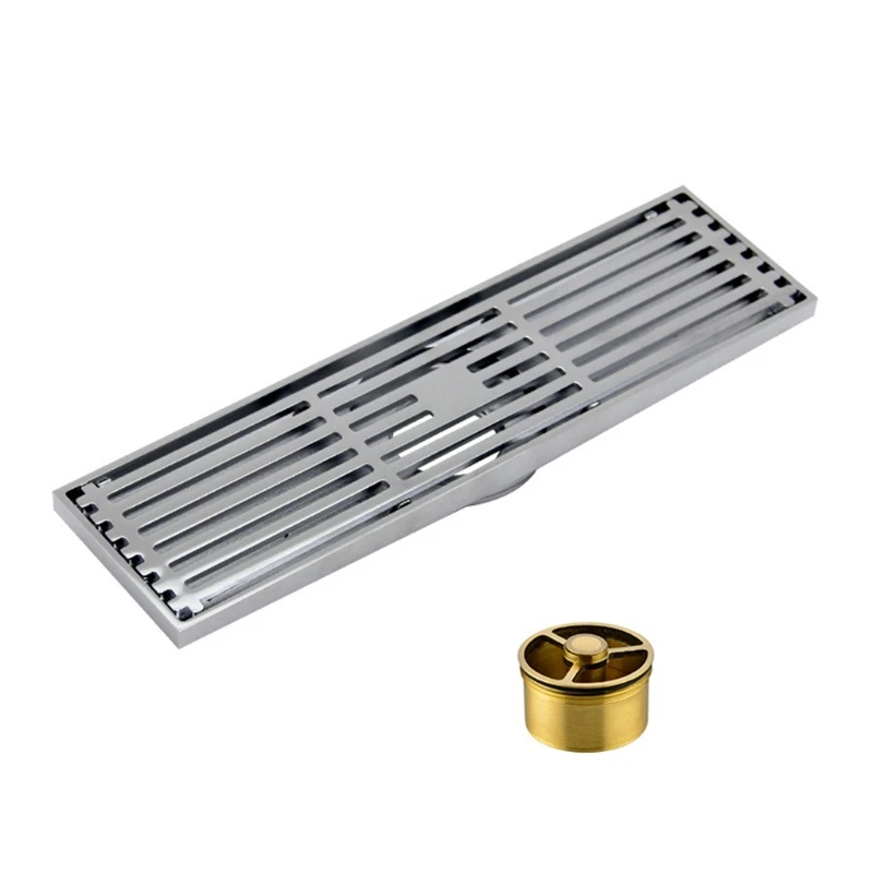 

Floor Linear Waste Grates Grid Strainer Shower Drain Invisible Stainless Steel Bathroom Anti-odor Floor Drainer