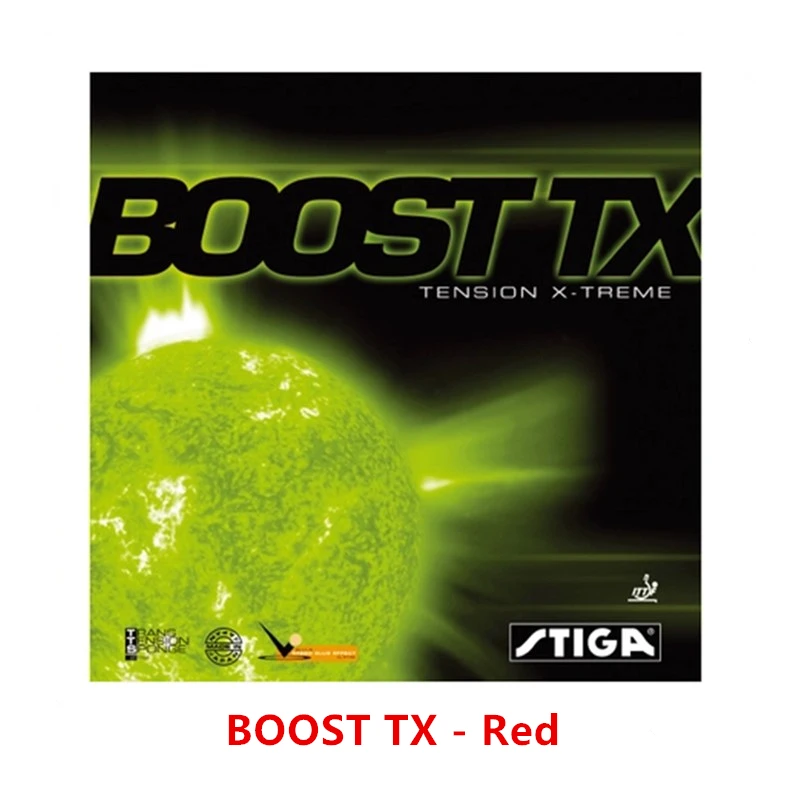 Red STIGA для настольного тенниса резиновый BOOST TX offension+ Защитные прыщи с губкой pips-in пинг-понг tenis de mesa - Цвет: Red