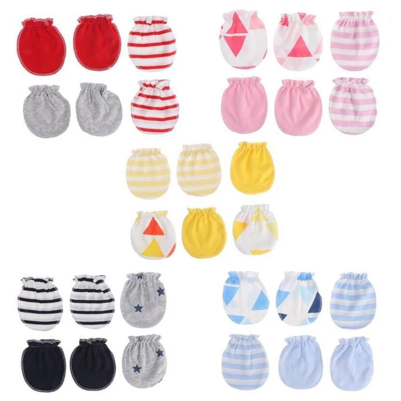 

Baby Mittens Gloves Newborn Boy Girl Super Soft Scratch Mittens Size 0-6 Months Baby Accessories 3pcs/set
