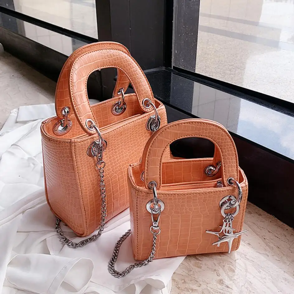 Женский квадратный кошелек тоут с узором под крокодила новинка 2020 женская