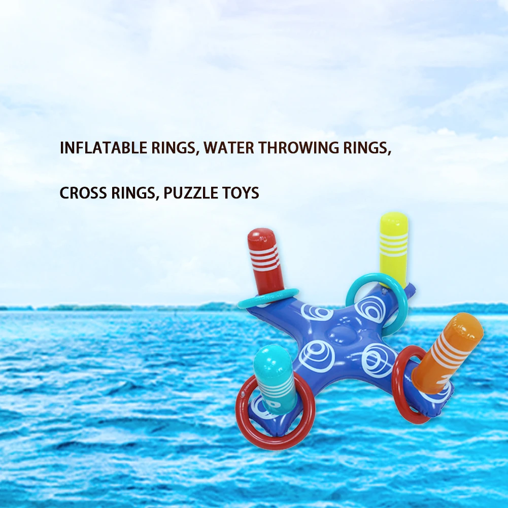

Inflatable Ring Throwing Ferrule Inflatable Toss Pool Game Toy Kids Outdoor Beach Fun Summer Water Toy Swimming Pool Ring Toss