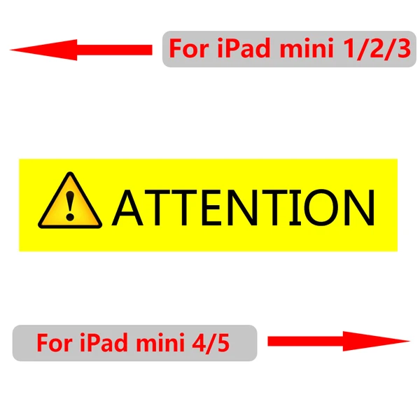 NOTICE Чехол для iPad Mini 1 2 3 из искусственной кожи силиконовый чехол для планшета для iPad Mini 4 5 трехслойный чехол-подставка для сна - Цвет: NOTICE