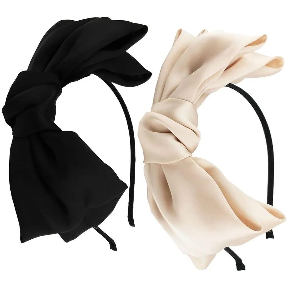 Женская однотонная повязка на голову