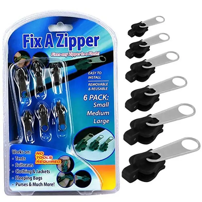 Zipper 18 шт./компл. универсальный набор для ремонта мгновенной фиксации молнии, сменный ползунок для застежки-молнии для шитья одежды DIY инструменты на молнии - Цвет: Zipper