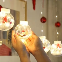 led curtain lights hanging led light santa claus snowman wishing ball shop window christmas tree decor string lights