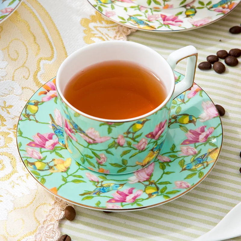 Весенний дизайн горячая распродажа костяной фарфор кофейная чашка и блюдце
