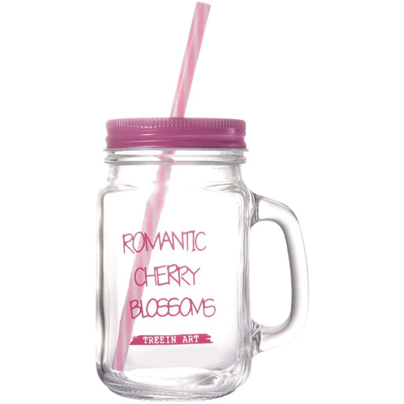 Питьевая кружка с ручкой и соломинкой 450 мл|Другие стаканы| |