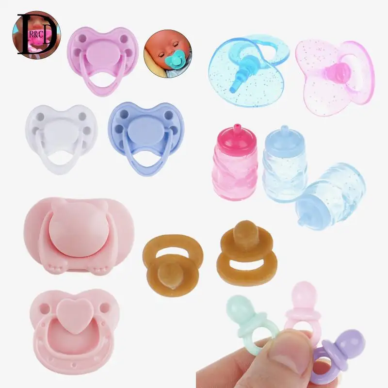 

1-10pcs Doll Pacifier Dummy Nipples Nursing Bottle Simulation New Reborn Baby Accessories DIY Handmade Kids Toy Doll Accessorie