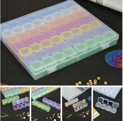 56 сеток DIY алмазная живопись коробка для ювелирных изделий стразы вышивка